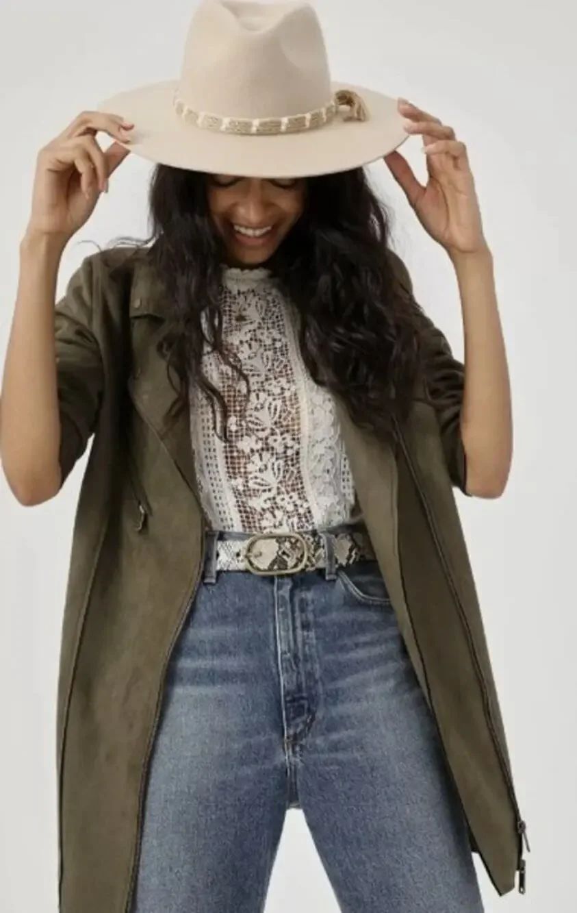 Anthropologie Wyeth Riverside Trimmed Rancher Hat O/S